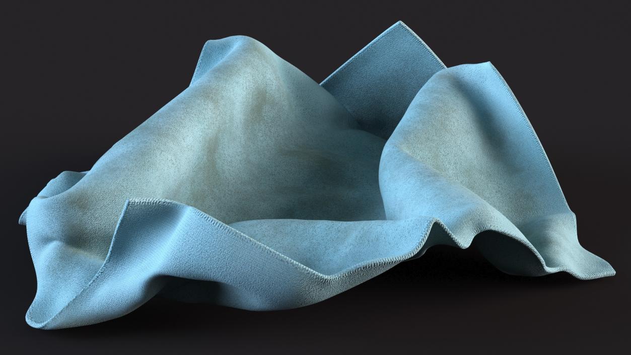 Worn Napkins Blue 3D