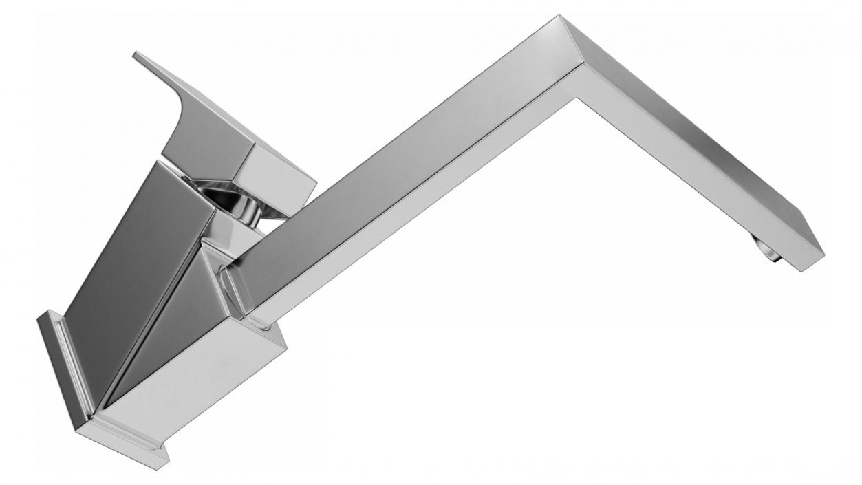 3D model Angular Single Lever Kitchen Mixer Tap Chrome