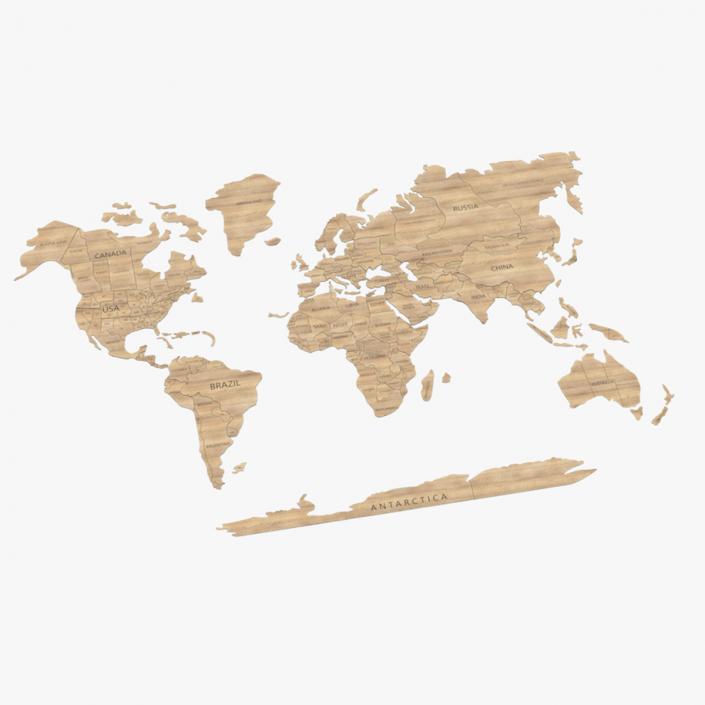 3D Wooden Wall World Map