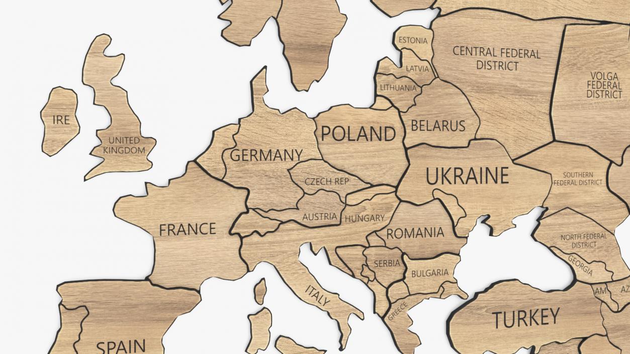 3D Wooden Wall World Map