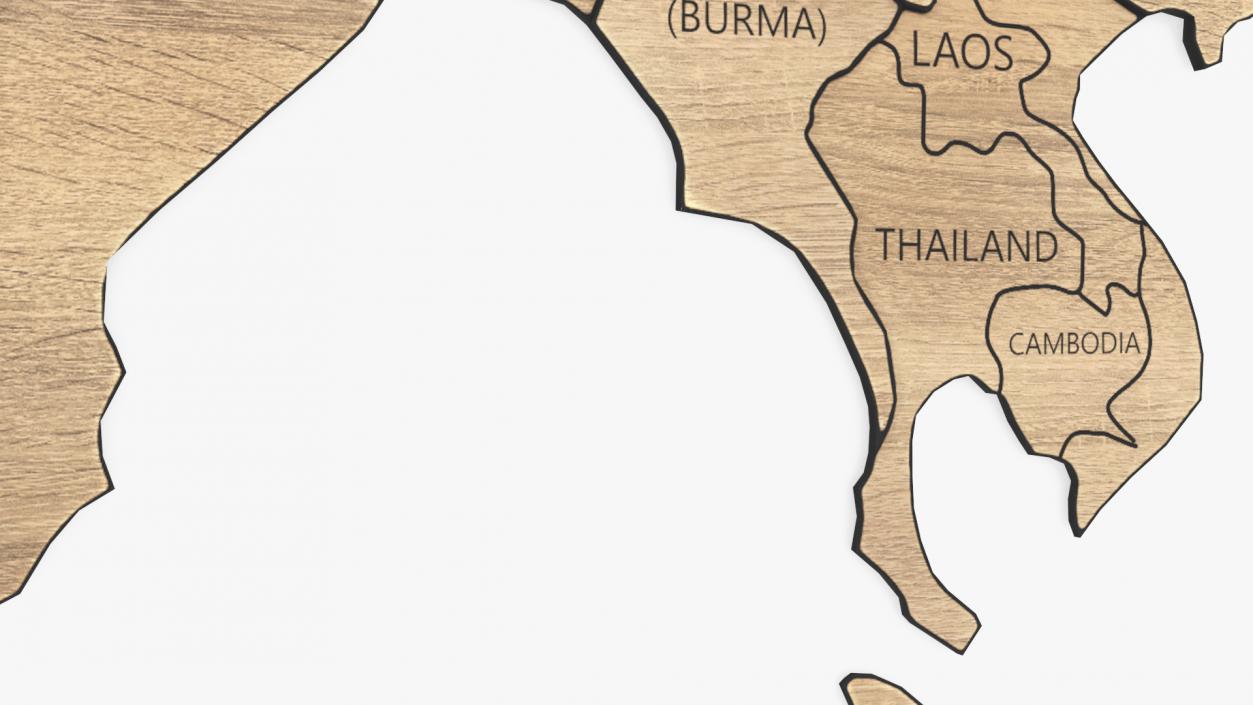 3D Wooden Wall World Map