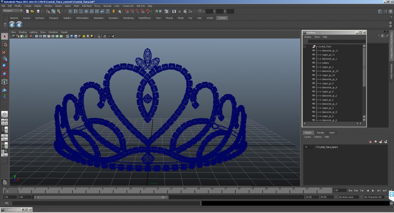 3D Crystal Tiara model