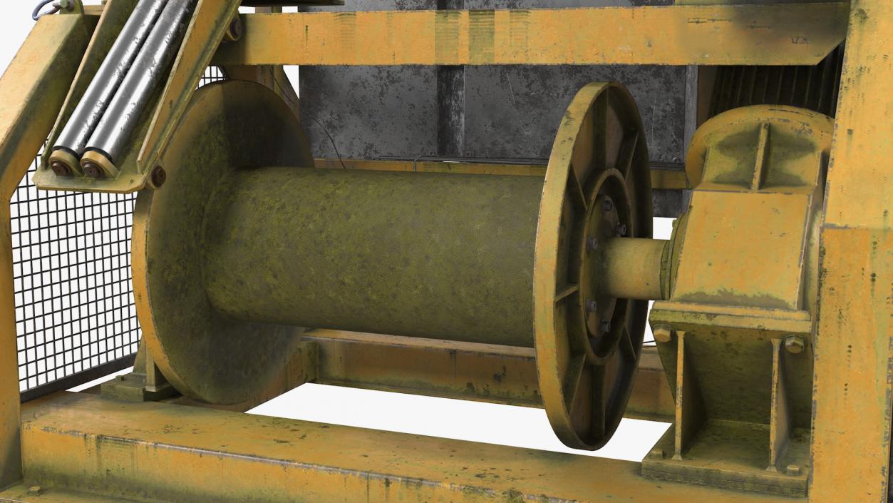 3D model Single Drum Mooring Winch