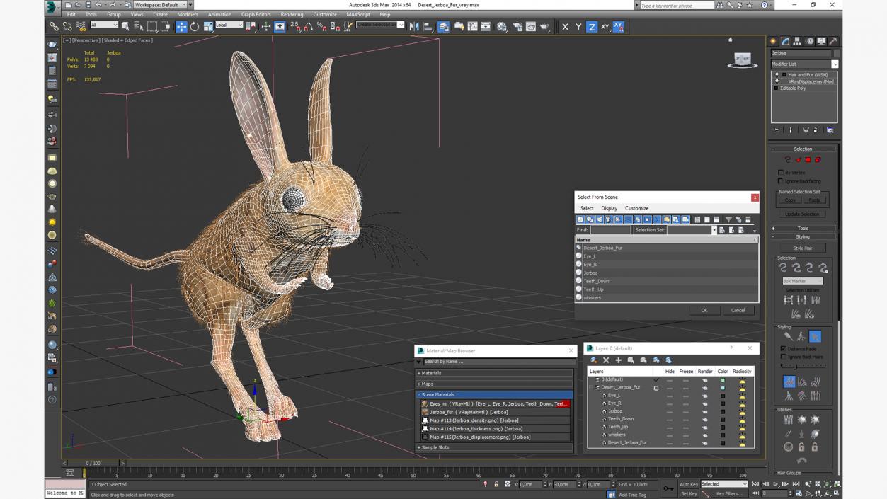 Desert Jerboa Fur 3D