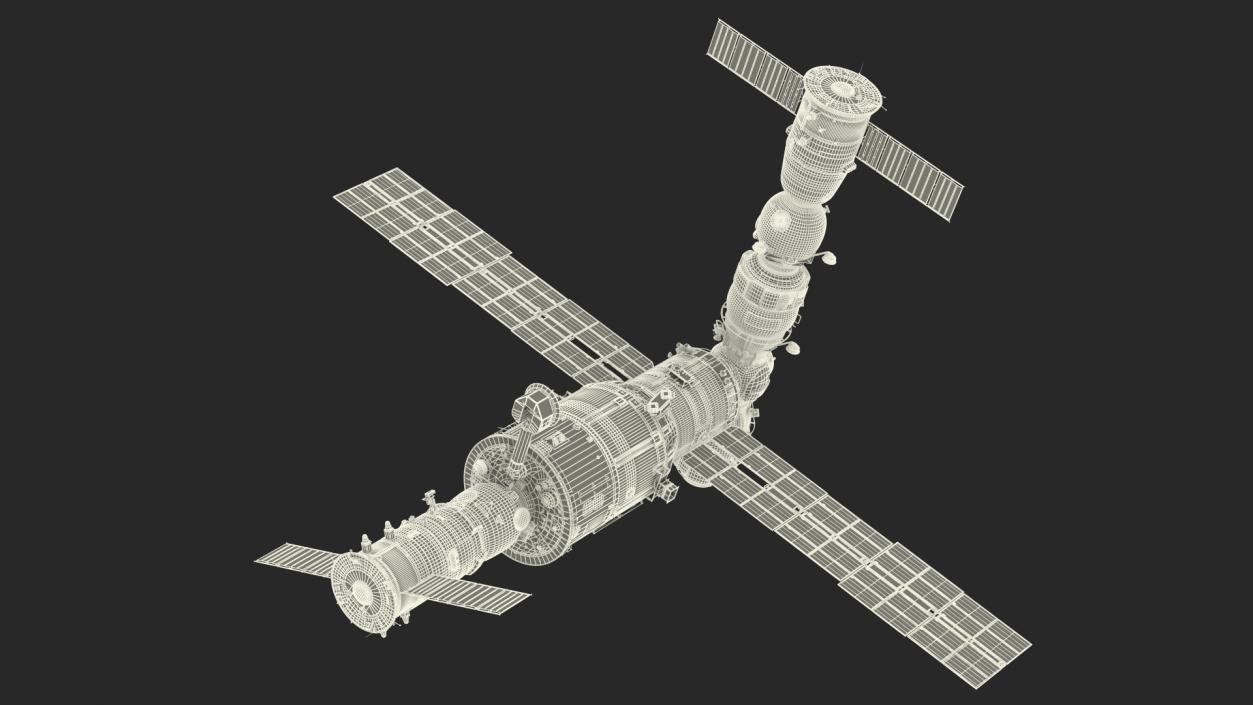 3D ISS Zvezda Service Module Fully Assembled