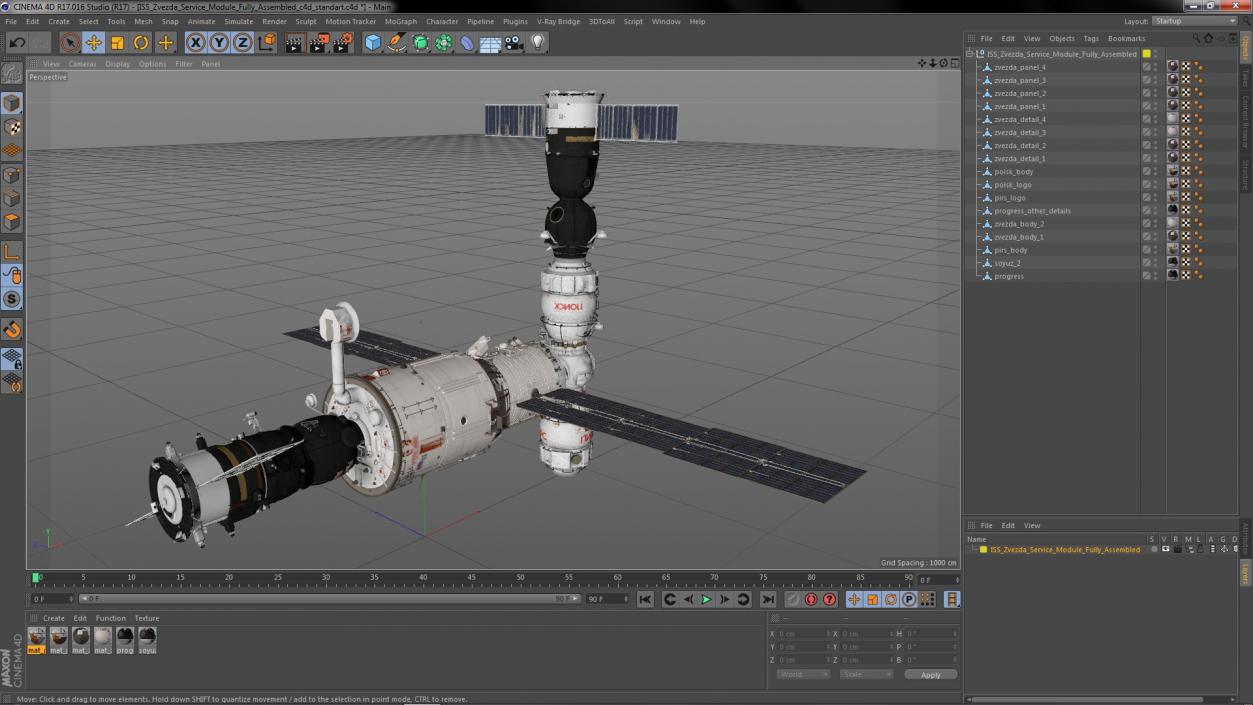 3D ISS Zvezda Service Module Fully Assembled