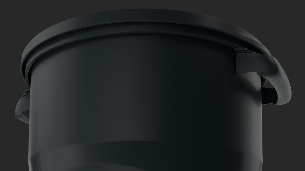 Black Round Rubbermaid Trash Can 3D