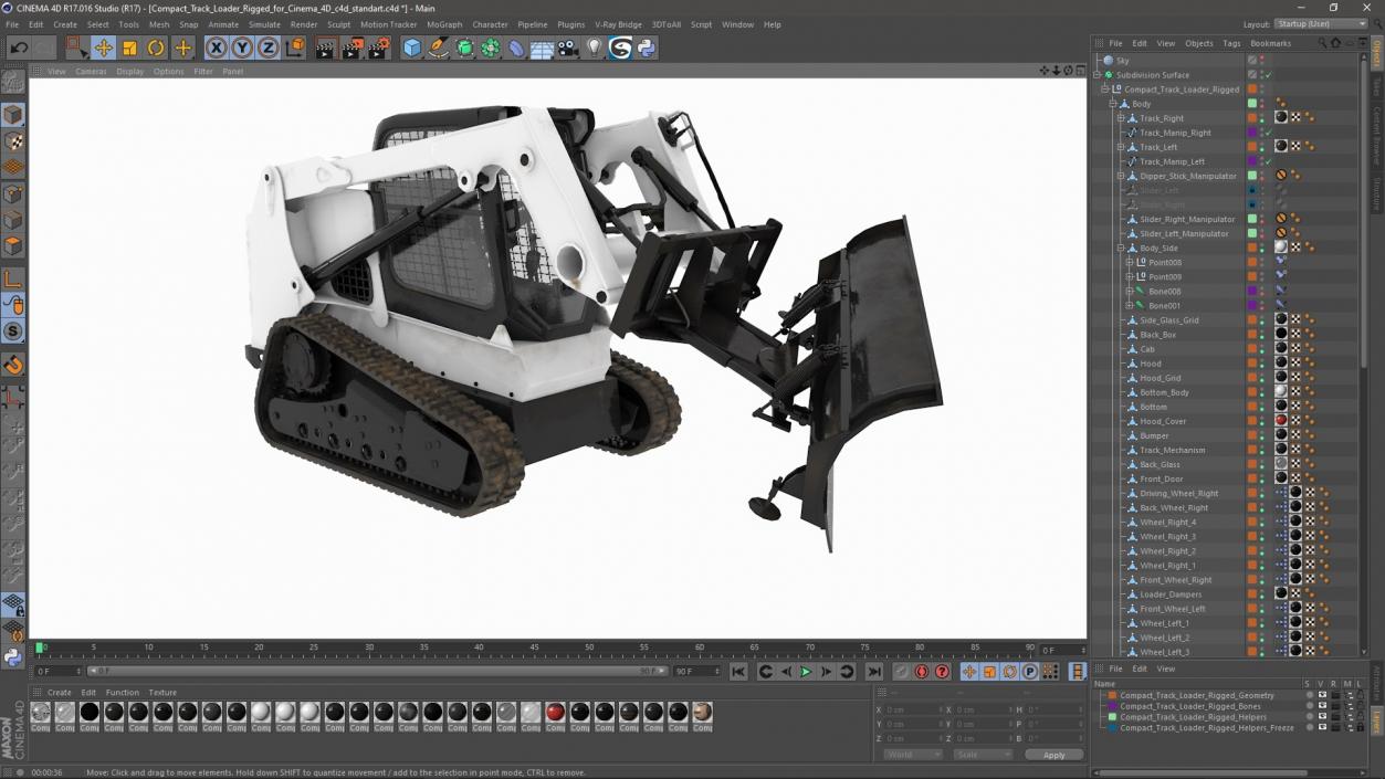 3D Compact Track Loader Rigged for Cinema 4D