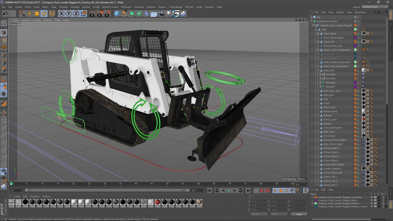 3D Compact Track Loader Rigged for Cinema 4D