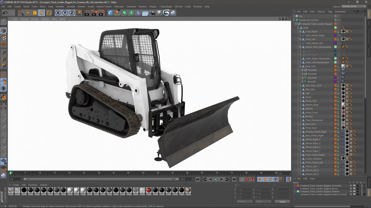 3D Compact Track Loader Rigged for Cinema 4D