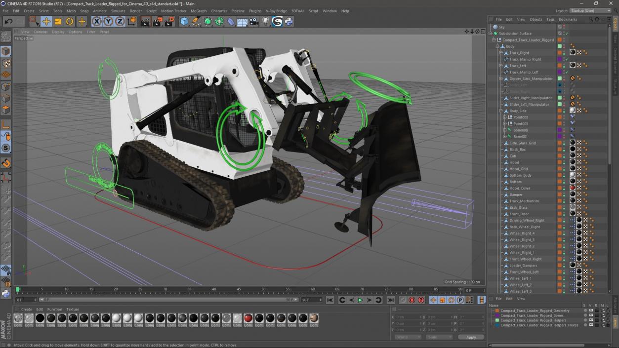 3D Compact Track Loader Rigged for Cinema 4D