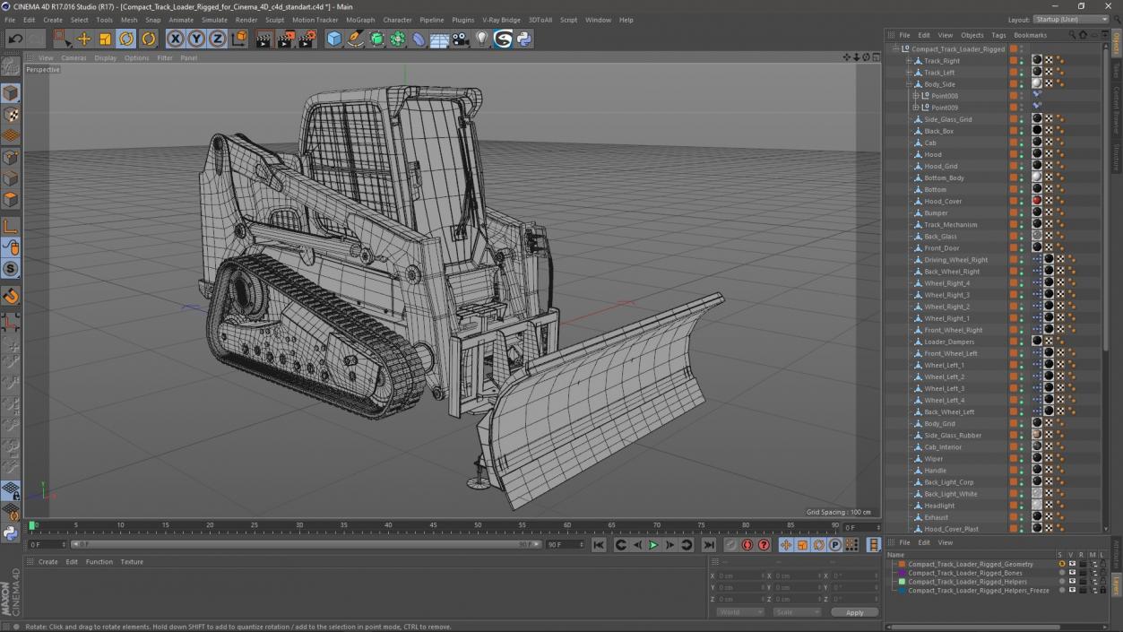 3D Compact Track Loader Rigged for Cinema 4D