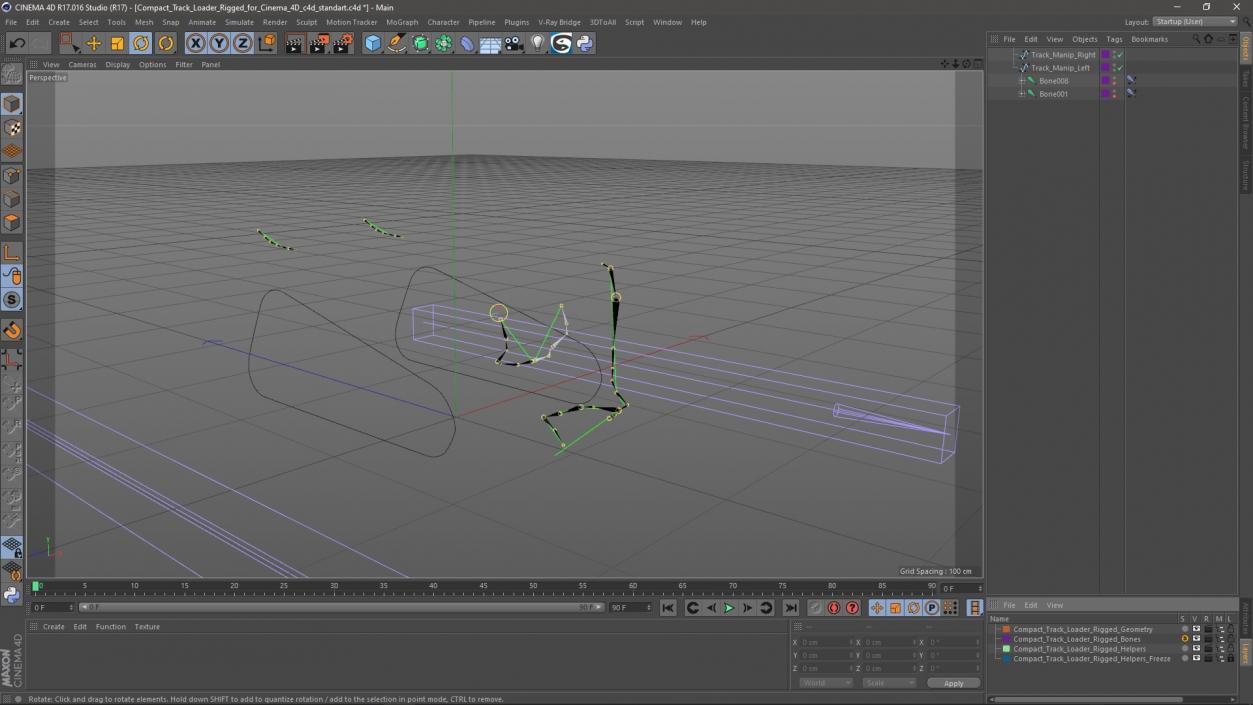 3D Compact Track Loader Rigged for Cinema 4D