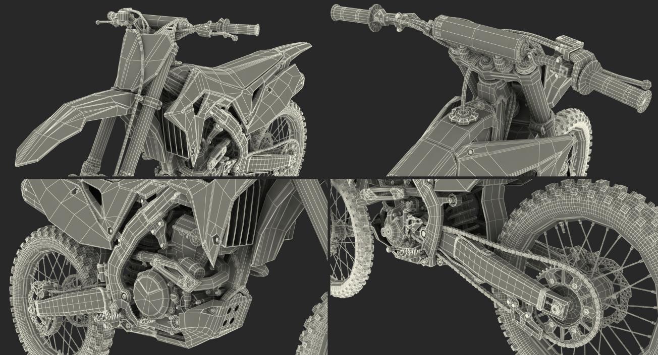 3D Competition Motorcycle Honda CRF250R 2018 Rigged model