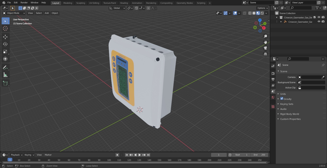 3D model Crowcon Gasmaster Gas Detection Control Panel