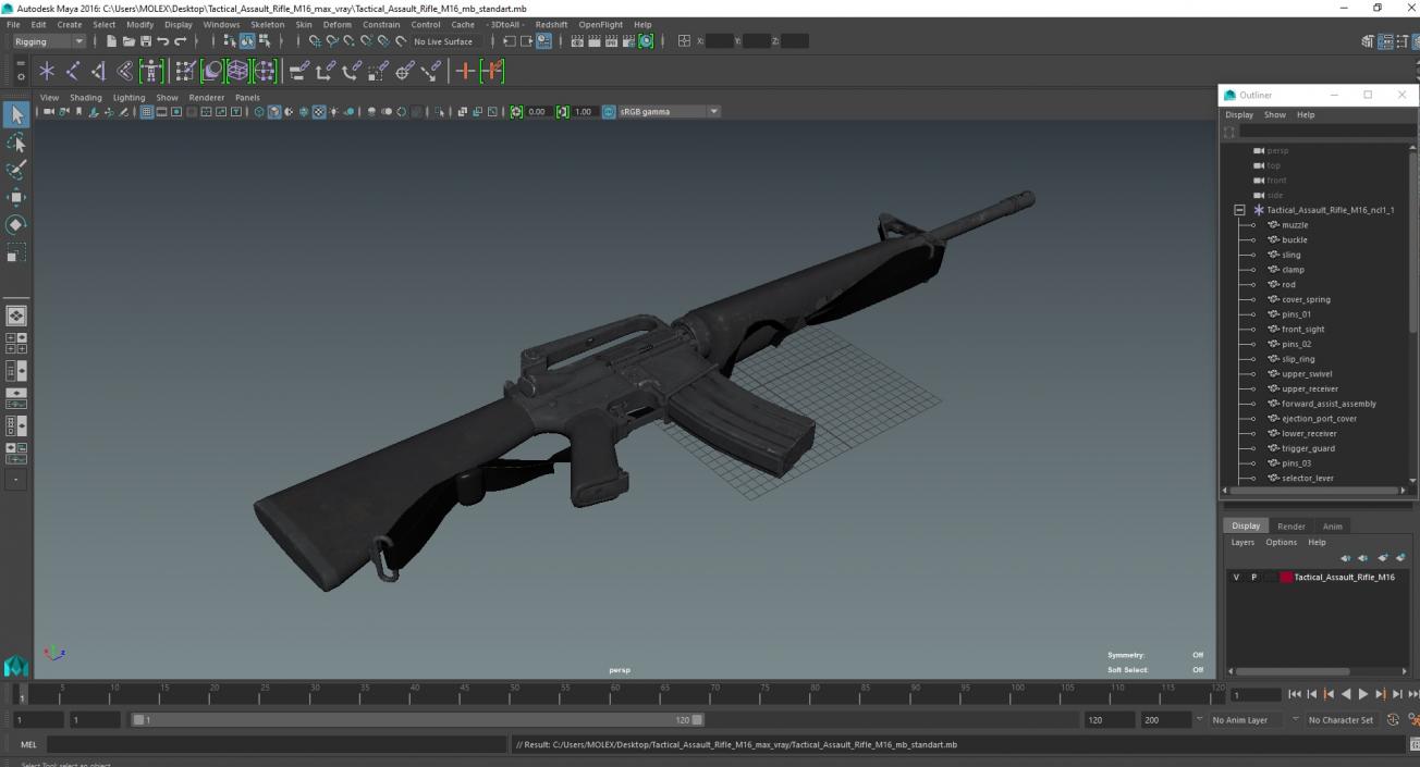 3D Tactical Assault Rifle M16