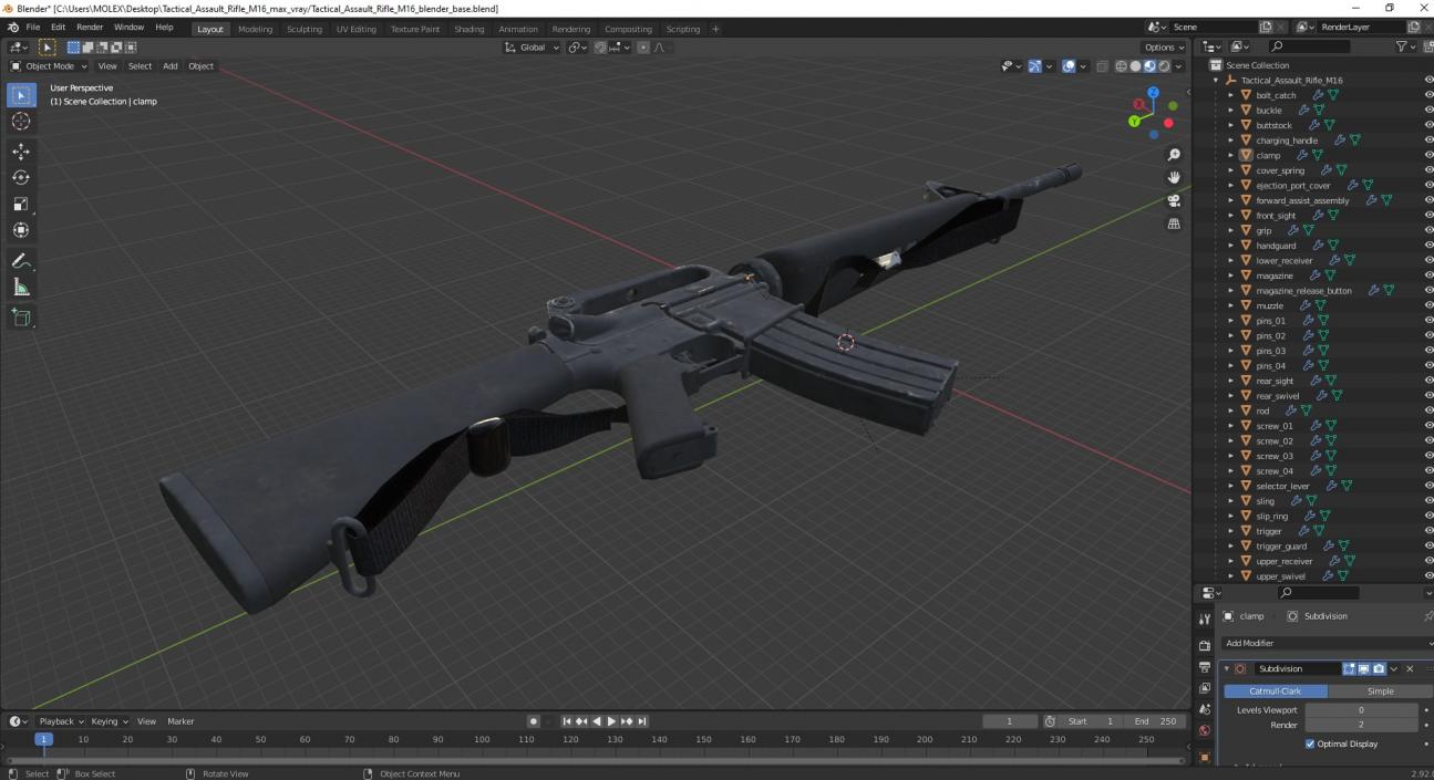 3D Tactical Assault Rifle M16