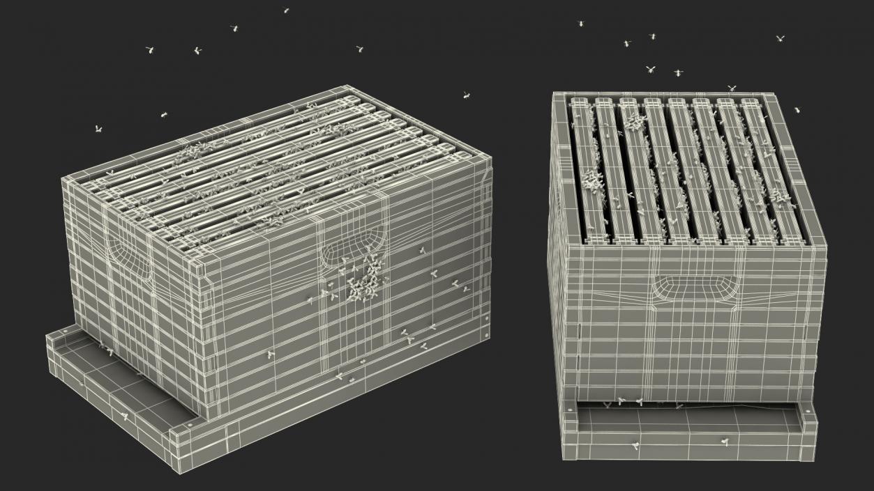 Brood Box Cedar 8 Frames 3D model