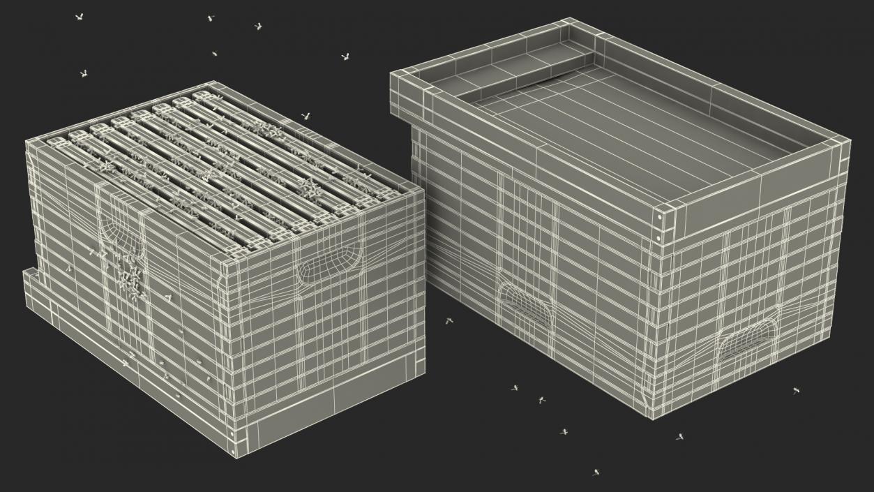 Brood Box Cedar 8 Frames 3D model