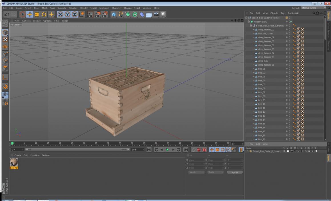 Brood Box Cedar 8 Frames 3D model