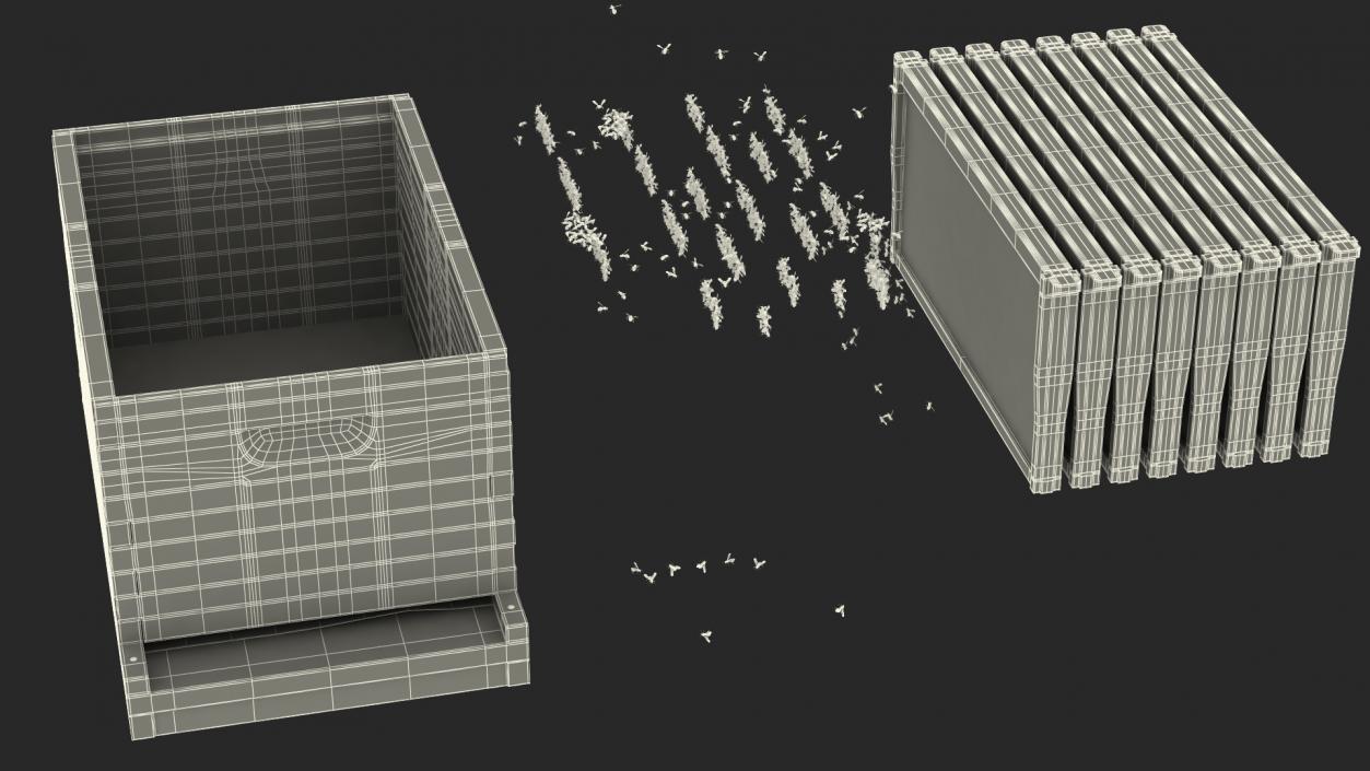 Brood Box Cedar 8 Frames 3D model