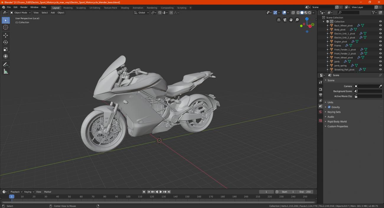 3D model Electric Sport Motorcycle