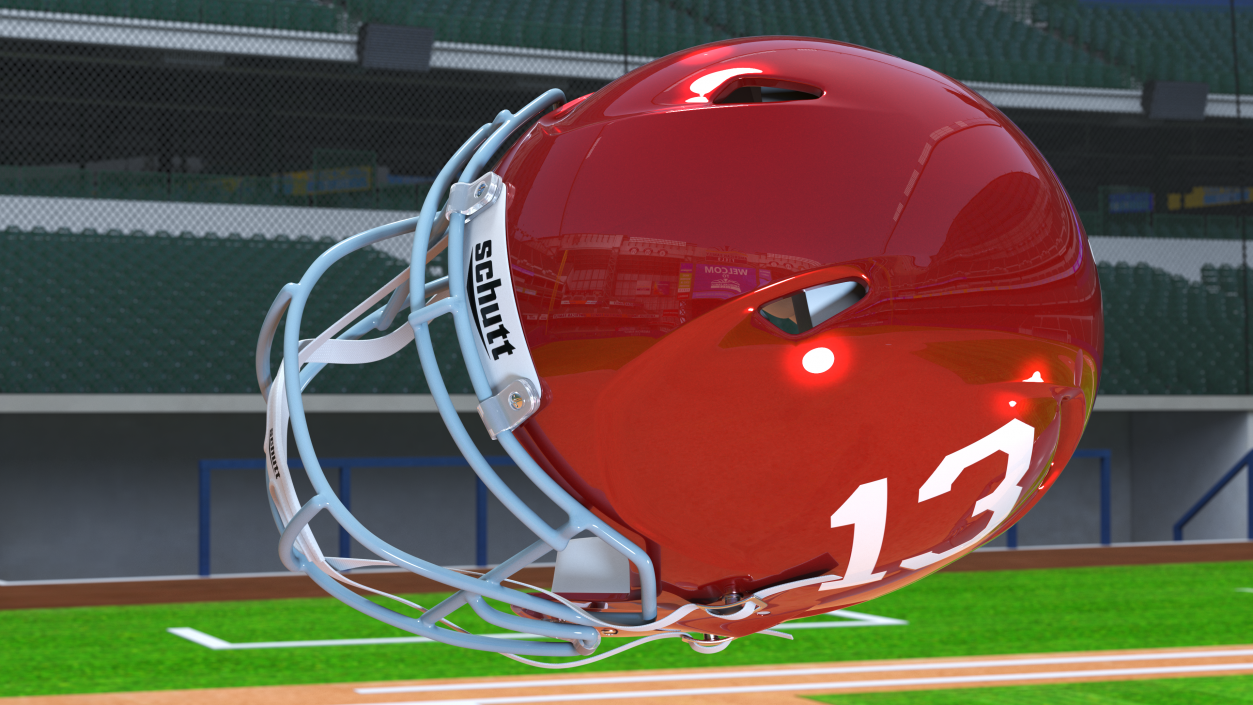 Schutt Football Helmet Number 13 3D