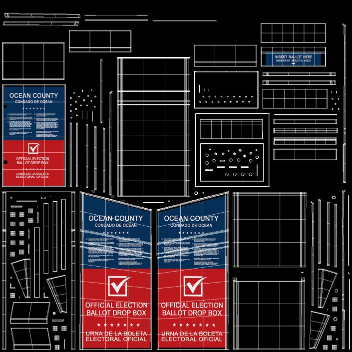 3D Official Ballot Drop Off Box model