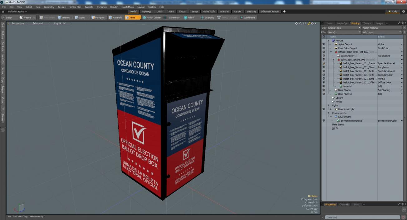 3D Official Ballot Drop Off Box model