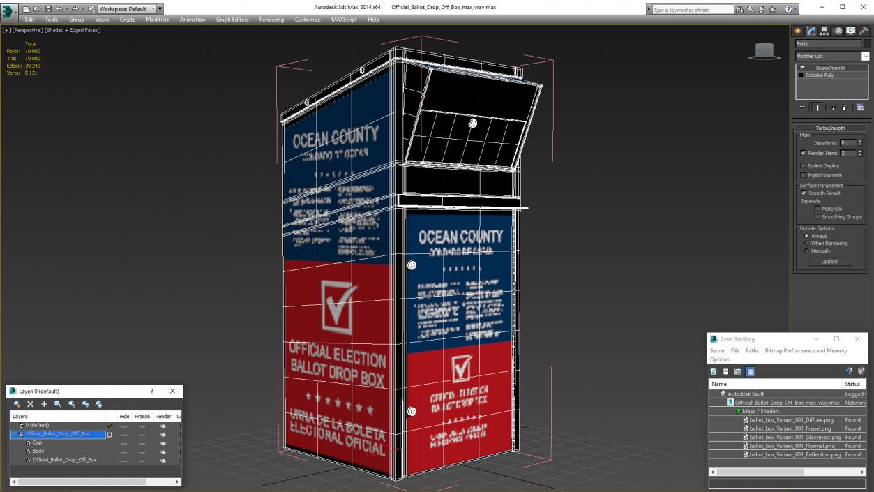 3D Official Ballot Drop Off Box model