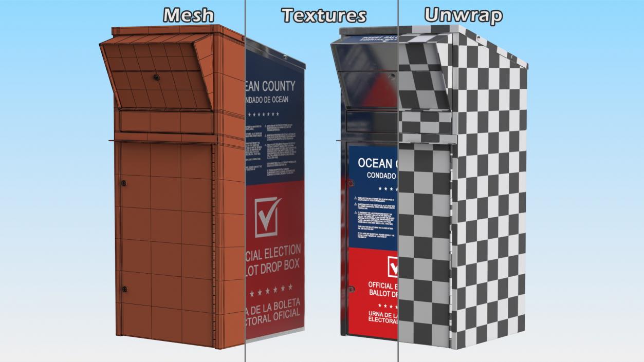 3D Official Ballot Drop Off Box model