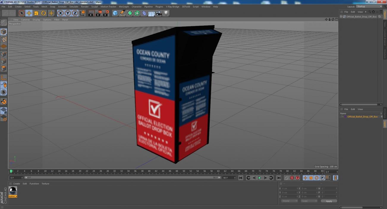 3D Official Ballot Drop Off Box model