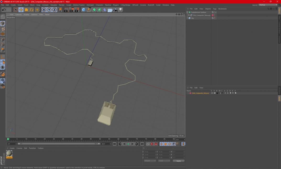 3D Old Computer Mouse model