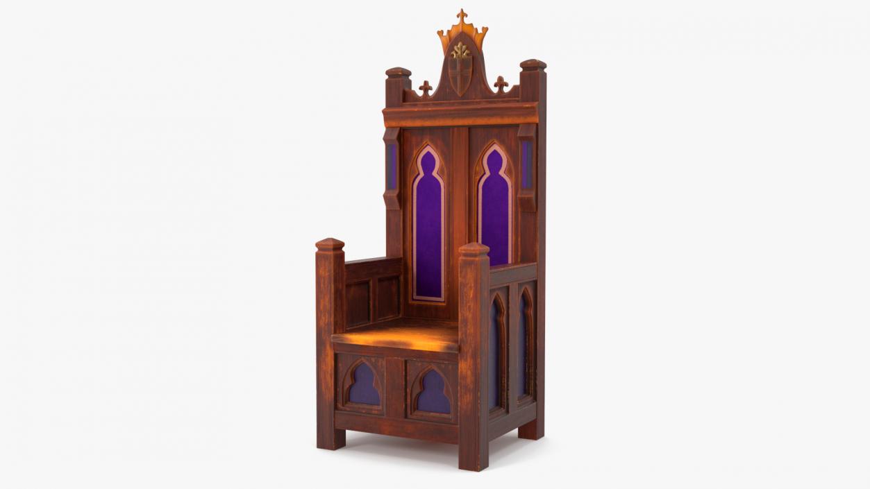 3D Antique Wooden Throne