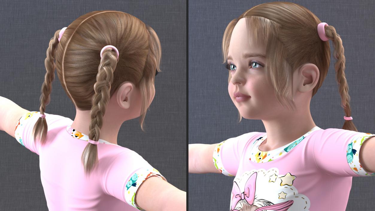 Young Girl Home Clothes Rigged for Cinema 4D 3D model