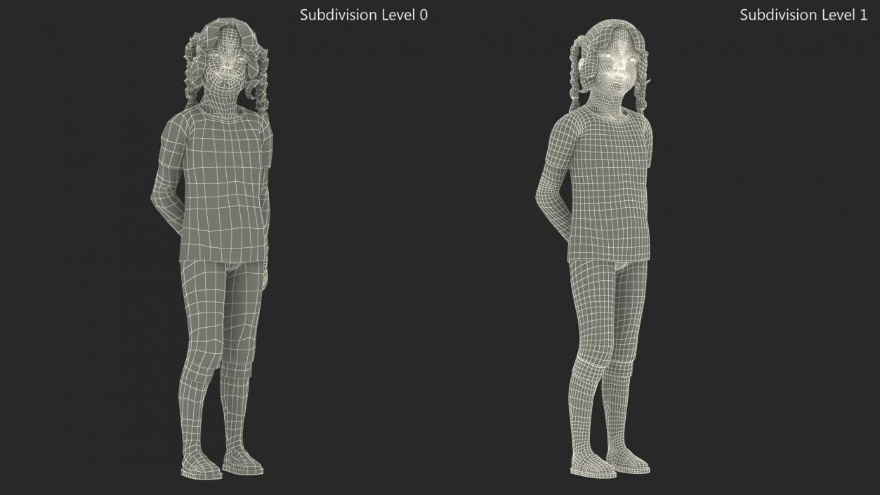 Young Girl Home Clothes Rigged for Cinema 4D 3D model