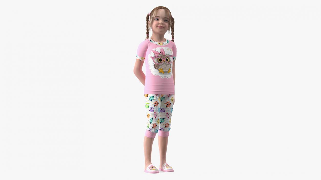 Young Girl Home Clothes Rigged for Cinema 4D 3D model