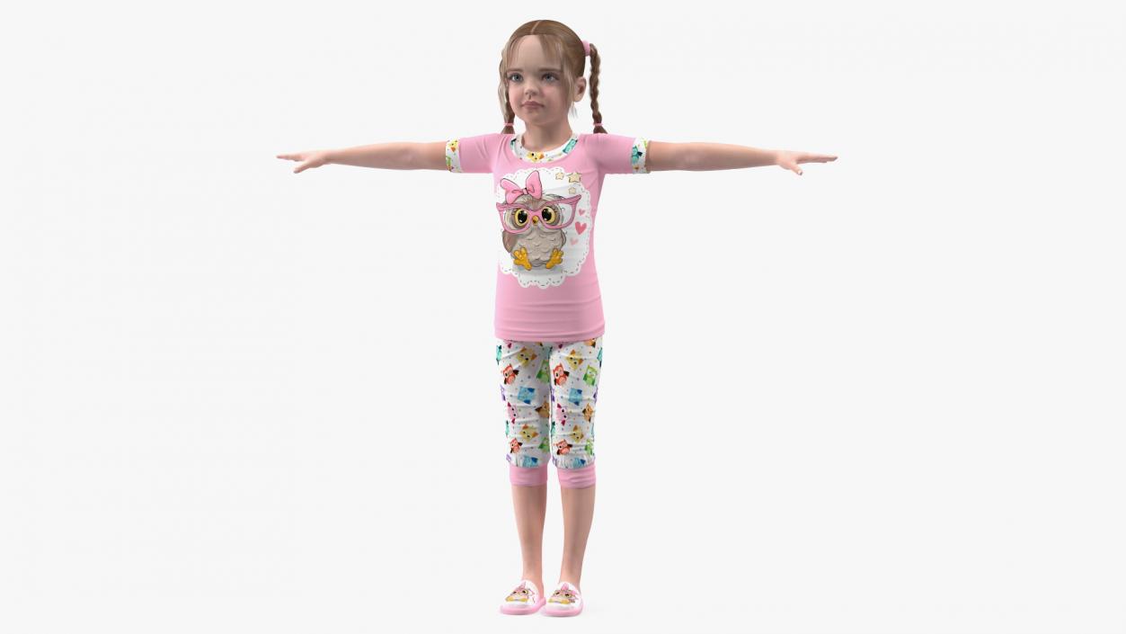 Young Girl Home Clothes Rigged for Cinema 4D 3D model