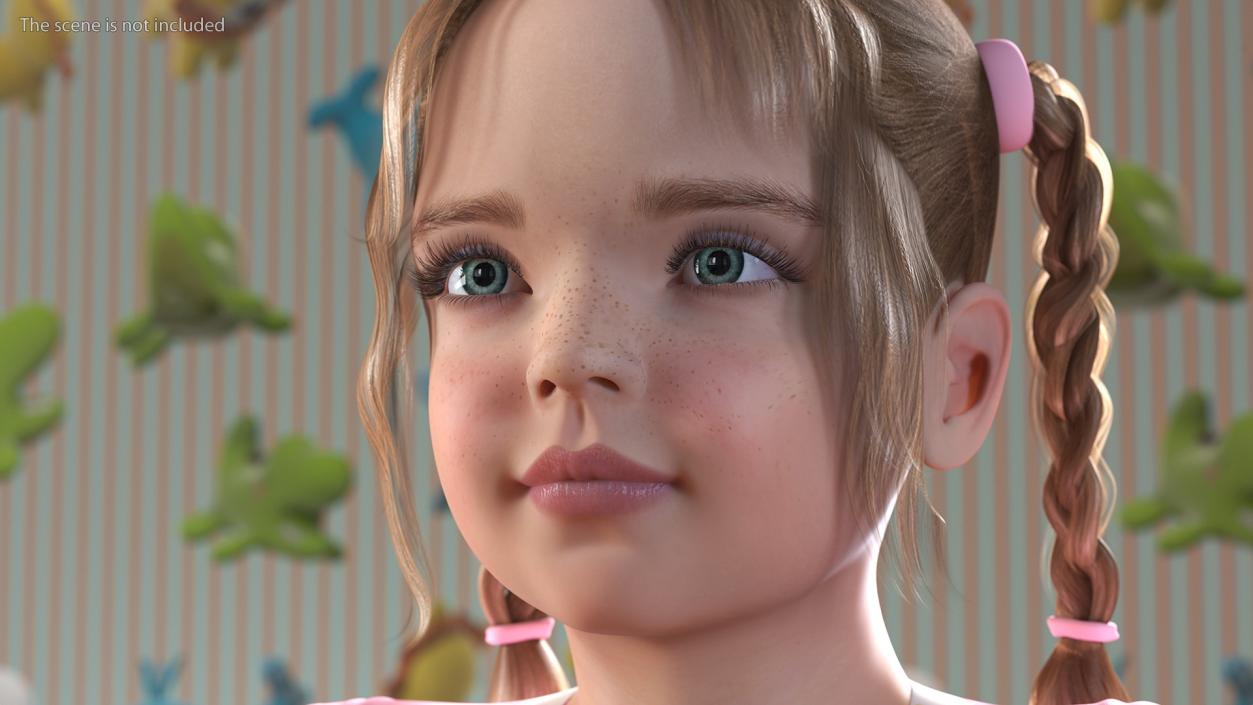 Young Girl Home Clothes Rigged for Cinema 4D 3D model