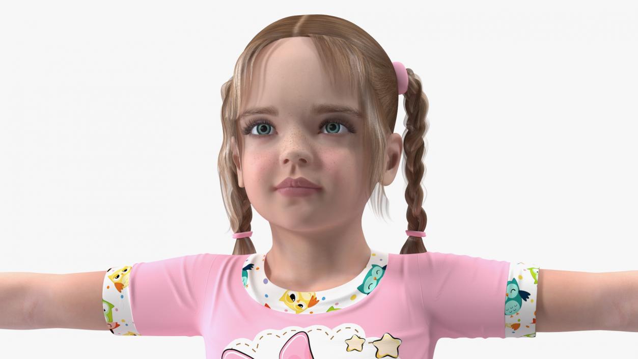 Young Girl Home Clothes Rigged for Cinema 4D 3D model