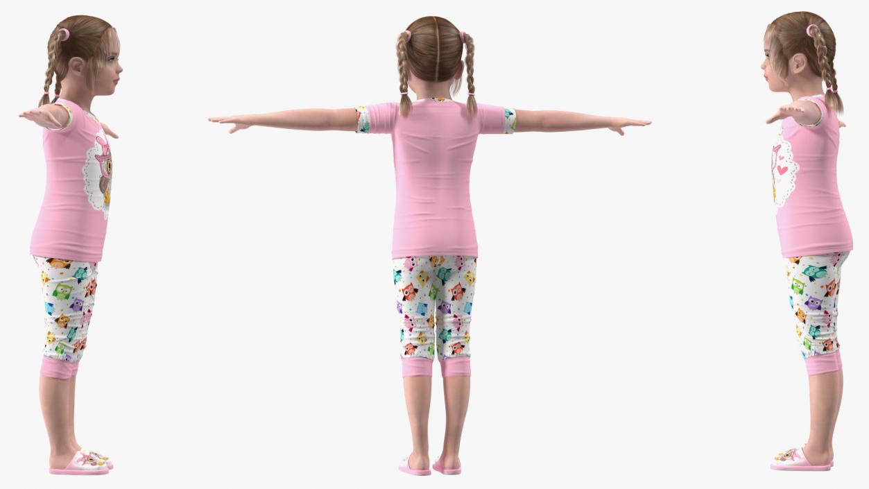 Young Girl Home Clothes Rigged for Cinema 4D 3D model