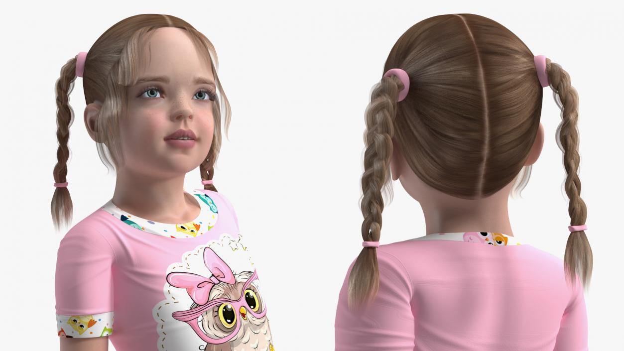 Young Girl Home Clothes Rigged for Cinema 4D 3D model