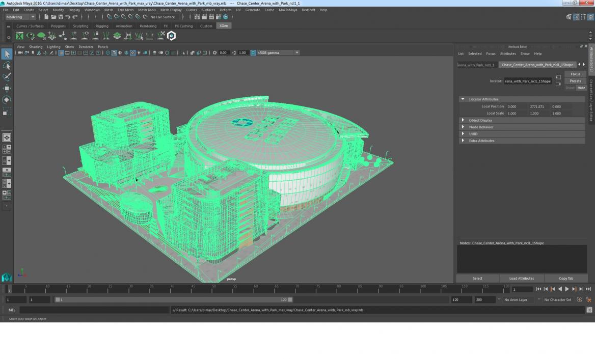 3D Chase Center Arena with Park model