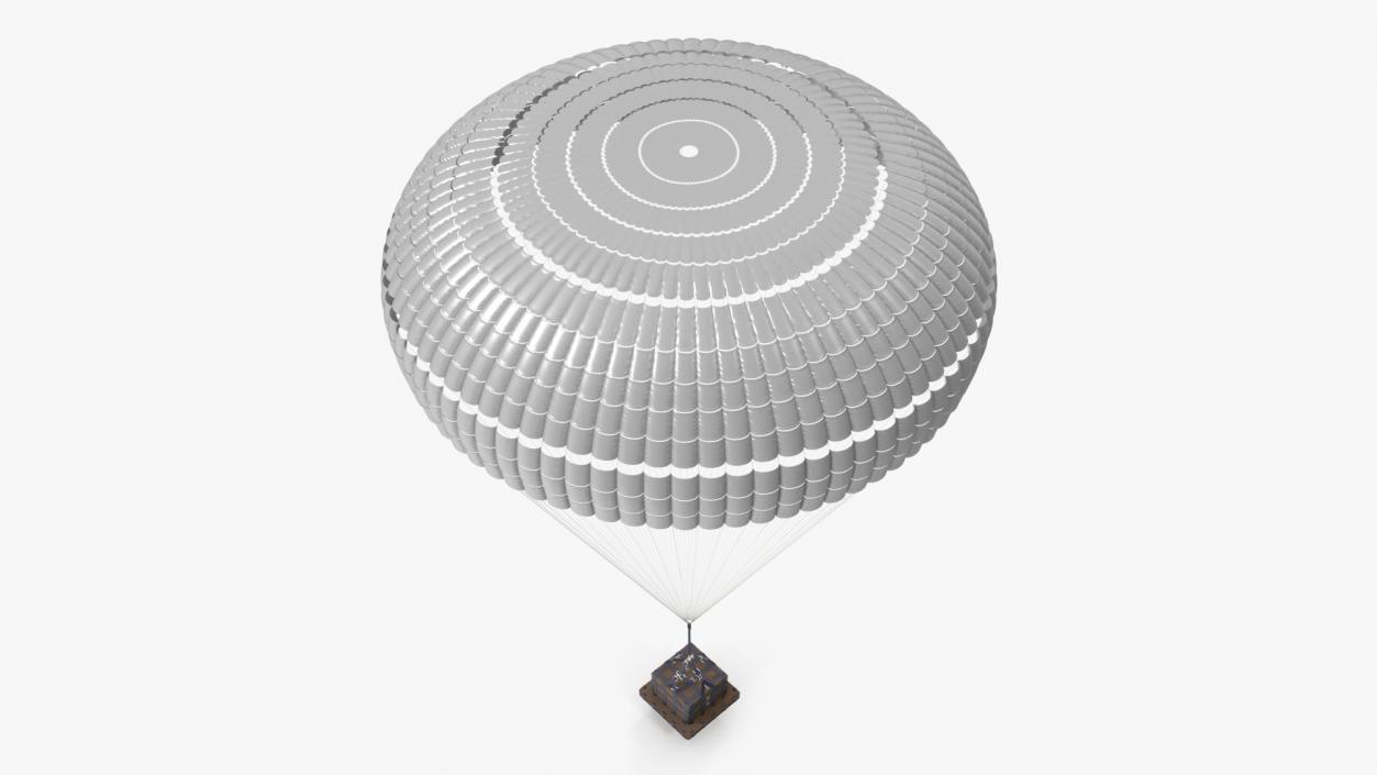 3D Single Subscale Parachute Cargo System White 2