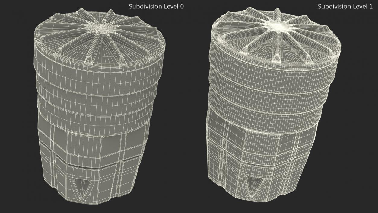 3D Blue Plastic Barrel with Lid model