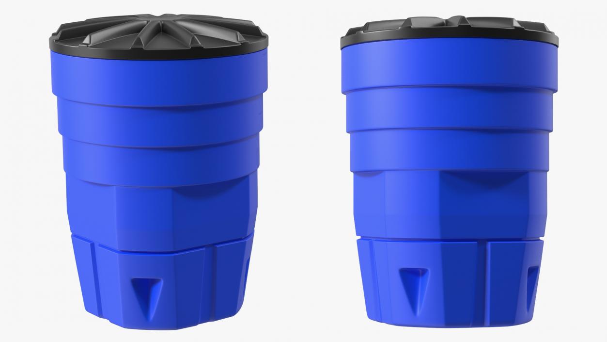 3D Blue Plastic Barrel with Lid model