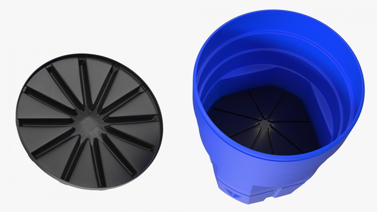 3D Blue Plastic Barrel with Lid model