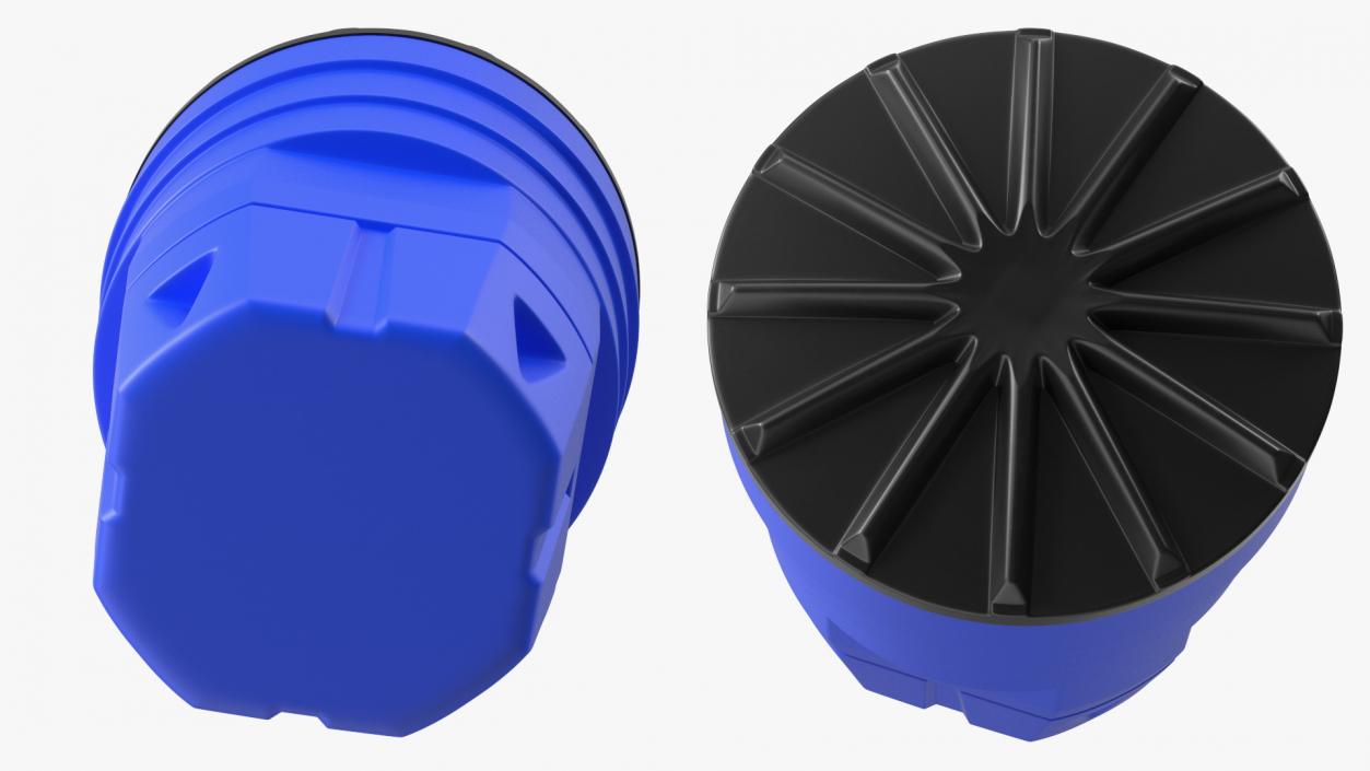 3D Blue Plastic Barrel with Lid model