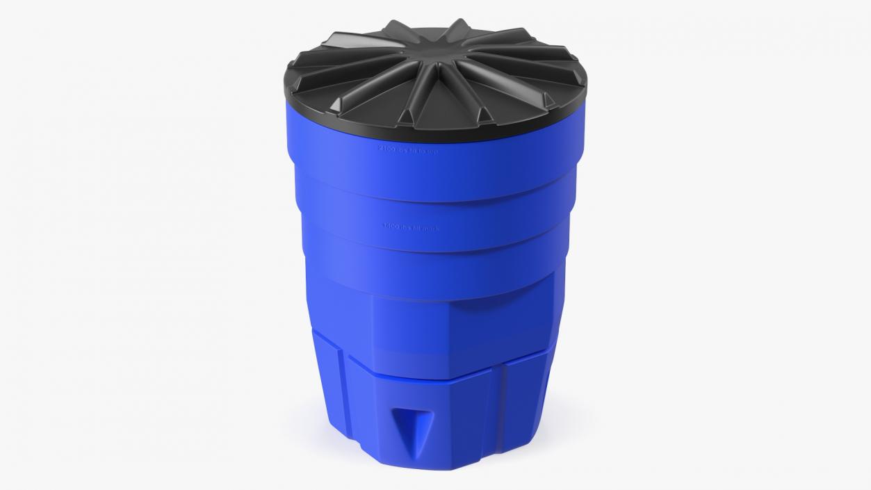 3D Blue Plastic Barrel with Lid model