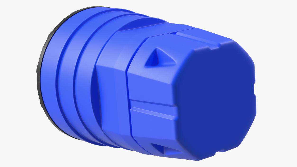 3D Blue Plastic Barrel with Lid model